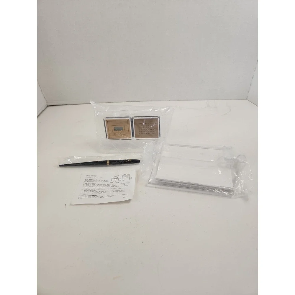 Vtg‎ 1980s Jacques Carpentier Executive Desk Set Clock Calendar Open Box Sealed